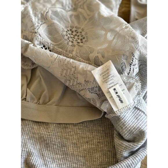 Aerie Lace Waffle Longline Bralette Medium Heather Gray Size Medium - Picture 10 of 11
